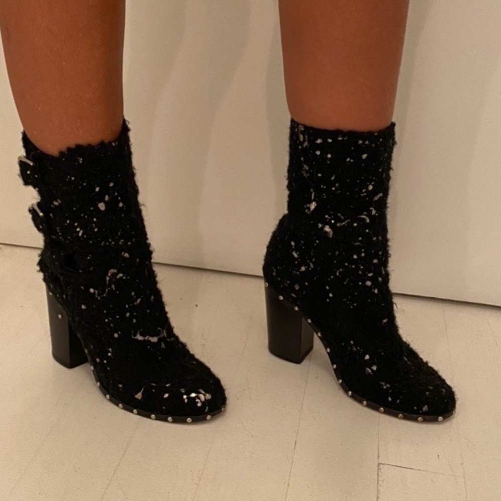 Laurence Dacade Tweed Moto Boots